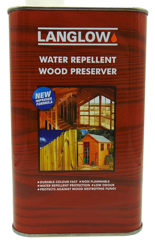 Langlows Water Repellent Timber Preservative from Cabins Unlimited.  Available in Light Brown, Dark Brown and Clear.