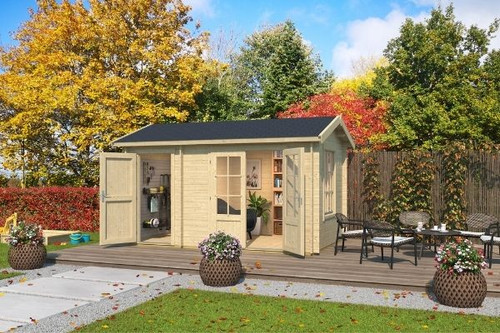 Warrington - 3.9m x 2.4m - 28mm Log Cabin - Under 2.5m