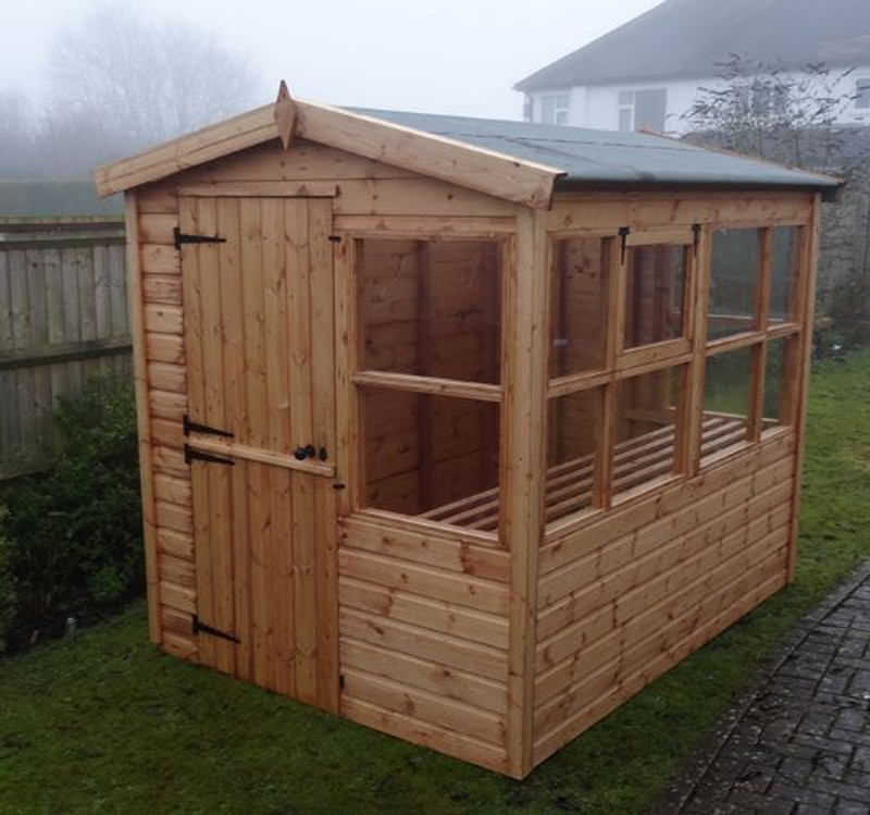 Half Glass Potting Shed Apex install, Cabins Unlimited offers an installation service 