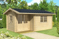 The Berkshire 53 Log Cabin from Lasita Maja is built with 44mm Logs.
