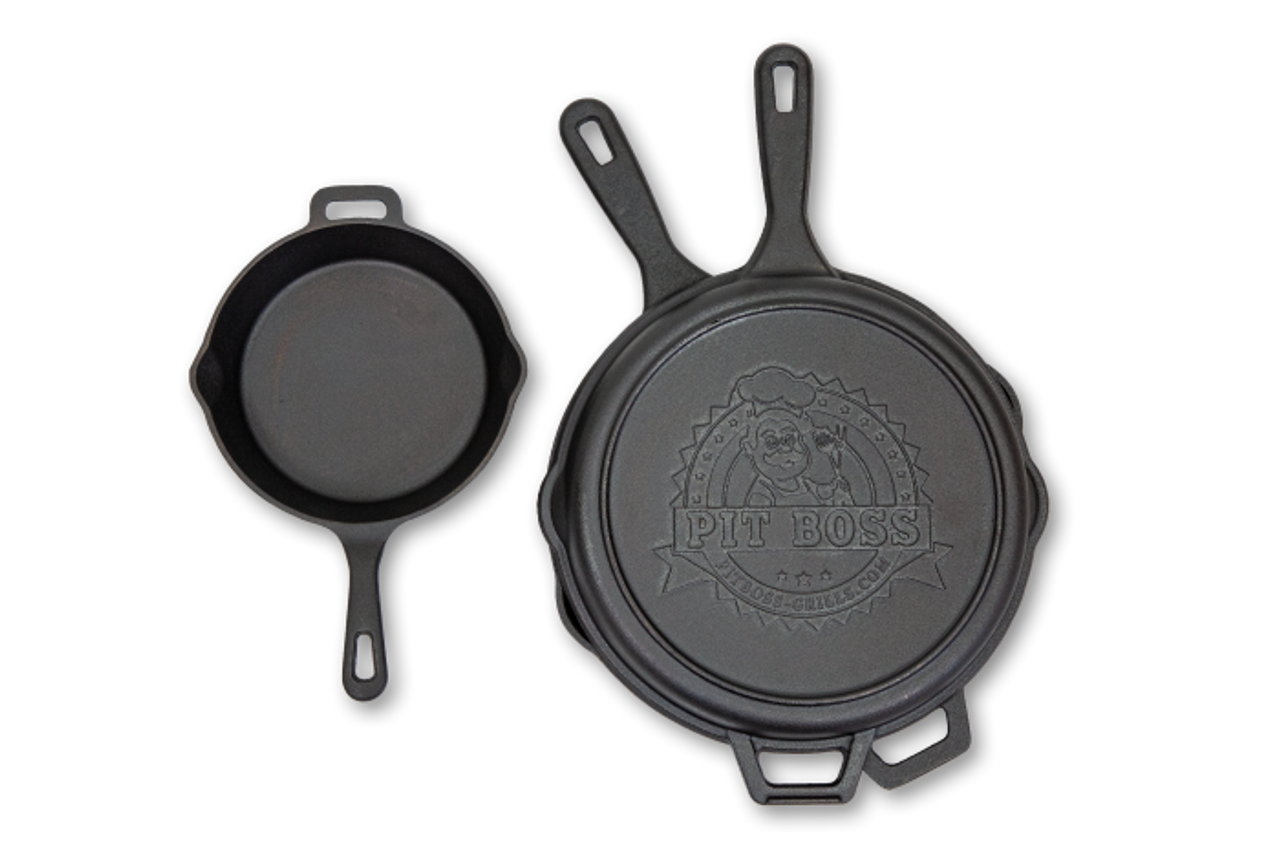 Pit Boss 14 Inch Cast Iron Deep Skillet with Lid Pre Seasoned Non