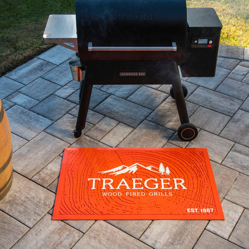 TRAEGER BAC636 LOGO ORANGE MAT FORMERLY PMT054 Deck out your grill