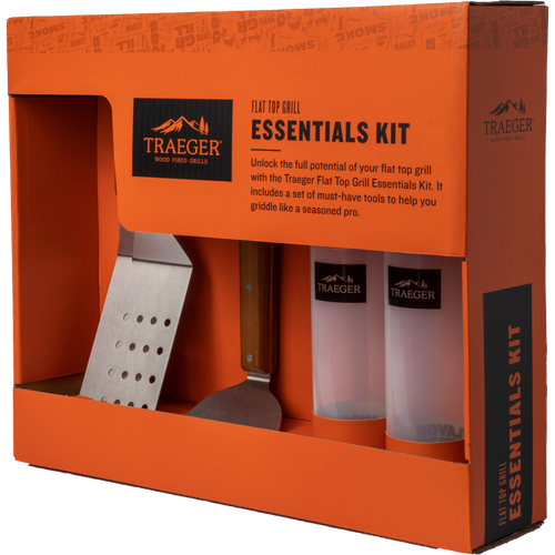 Elevate your grilling experience with the BAC733 - Traeger Flatrock Flat Top Essential Pack, an indispensable collection designed for culinary enthusiasts who demand excellence. This essential pack includes everything you need to master the art of outdoor cooking, transforming your grilling sessions into gourmet adventures.

Crafted with quality and functionality in mind, the pack features durable spatulas designed for effortless flipping, ensuring even the trickiest foods are handled with precision. The included squeeze bottles allow you to apply sauces and marinades perfectly, giving your dishes just the right amount of flavor. With robust scrapers, you’ll enjoy hassle-free cleaning, keeping your flat top grill spotless and ready for the next meal.

Whether you’re searing vegetables, grilling juicy burgers, or preparing breakfast favorites like pancakes and eggs, the Flatrock Essential Bundle enhances every culinary endeavor. Each tool is ergonomically designed for comfort, making it easy to handle even the busiest cooking sessions. No more fumbling or struggling with subpar equipment; this pack equips you with the essential tools to impress your friends and family.

With the added benefit of free standard shipping, there’s never been a better time to equip your grilling arsenal. The sleek and practical design of the BAC733 makes it a perfect gift for both novice cooks and seasoned grill masters, ensuring everyone can achieve outstanding results.

Transform the way you grill and take your skills to new heights. The Traeger Flatrock Flat Top Essential Pack is a must-have for anyone serious about their outdoor cooking. Make every grilling occasion memorable and discover the joy of cooking with the right tools at your side.