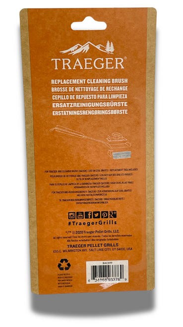 BAC599 - TRAEGER GRILLS GENUINE REPLACEMENT PART - Replacement BBQ Cleaning Brush Head (2 Pack)

Get your BBQ Cleaning Brush scrubbing like new with this Replacement Brush 2-Pack.