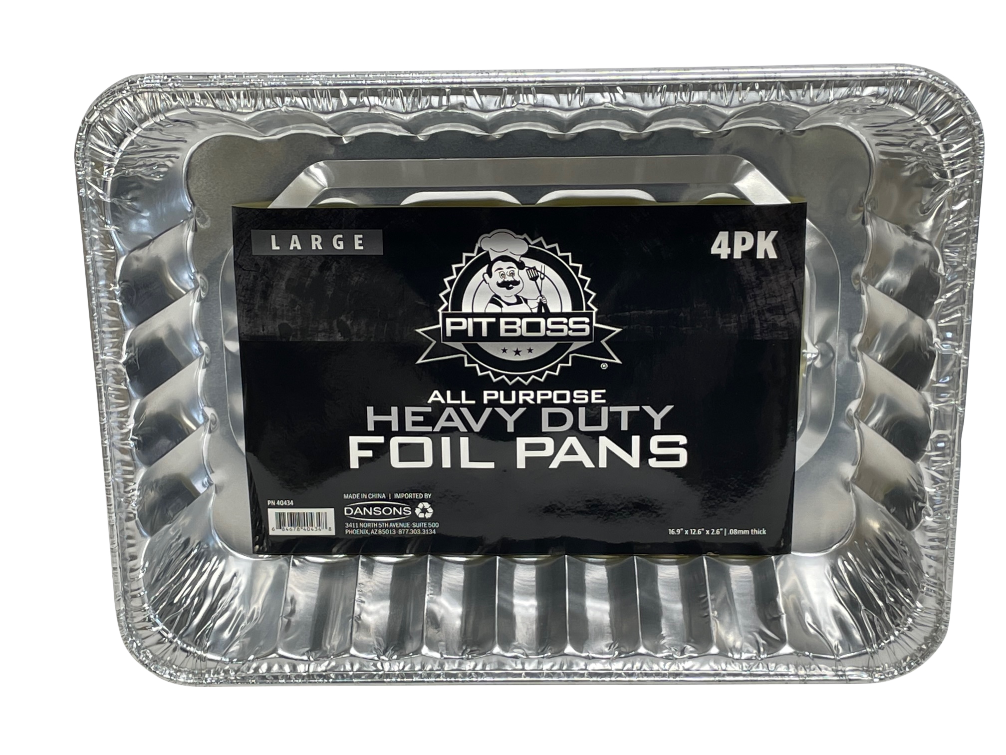 Pit Boss 16.9 x 12.6 x 2.6 All Purpose Foil Pans Heavy Duty 4 Pack 40434