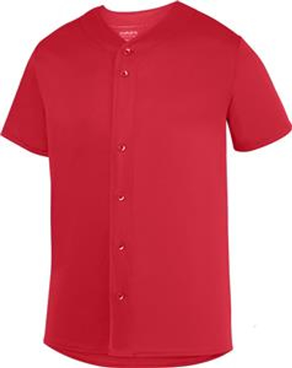 Augusta Men Button Up Baseball Jersey (Red 2XL) Jordan Concepts LLC