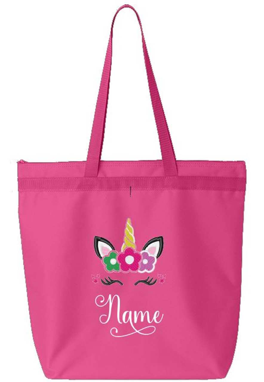 Embroidery - Girls Custom Unicorn Tote Bag 2 - Jordan Concepts LLC