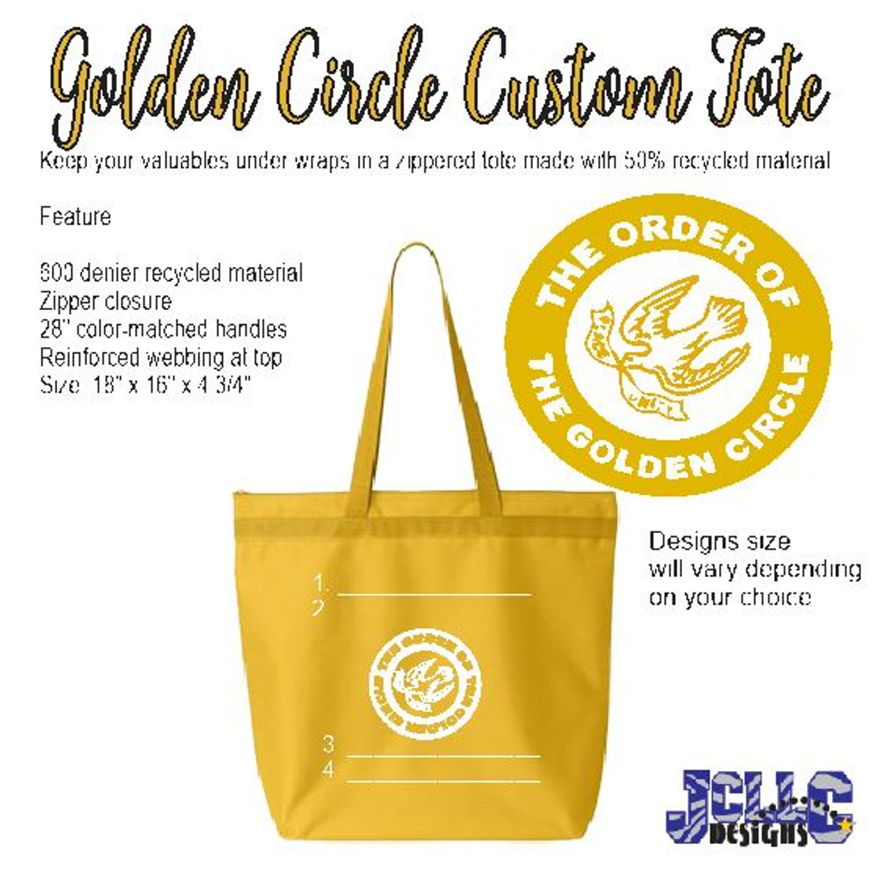 Order of the Golden Circle Custom Tote Bag - Jordan Concepts LLC