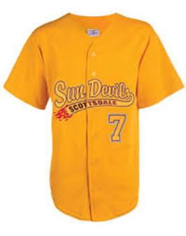 Adult Youth Cool Base V-Neck Baseball Jersey (Gold XL) - Jordan