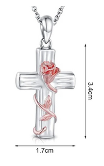 Cremation Jewelry - Cross Crystal Urn Necklace Ashes Keepsake Pendant Jewelry Gifts For Women Girls