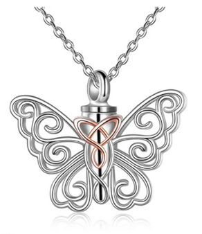 Butterfly Urn Necklace For Ashes Pendant Pets Cremation Keepsake Necklace For Women Jewelry