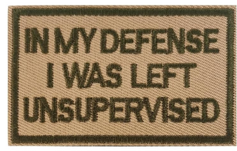 Embroidery Patch - in My Defense I was Left Unsupervised Embroidery Patch - in My Defense I was Left Unsupervised