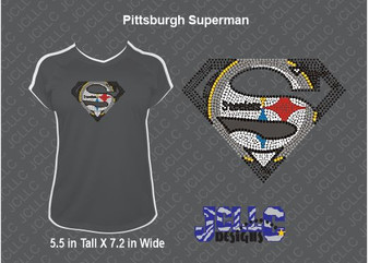 Steelers Heart Rhinestones/Embroidery - Jordan Concepts LLC