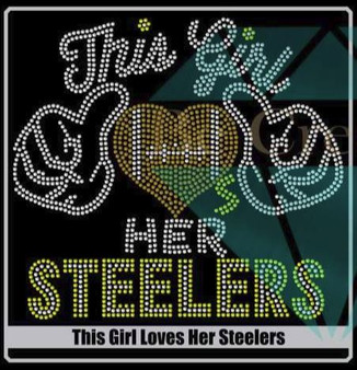 Steelers Heart Rhinestones/Embroidery - Jordan Concepts LLC