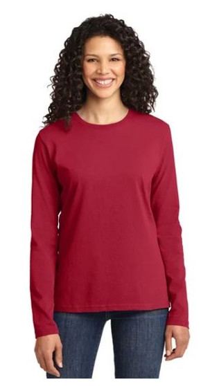 Port & Company LPC54LS Ladies Long Sleeve 5.4-oz 100% Cotton T-Shirt