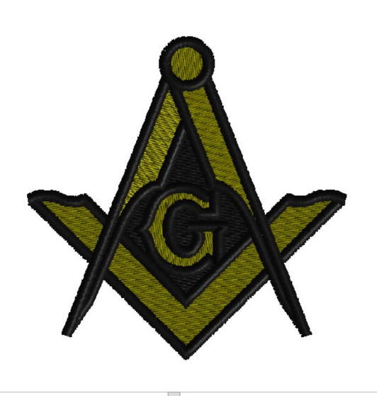 Embroidery Patch - MASONIC LOGO PATCH embroidered iron-on FREEMASON SQUARE COMPASS MASON EMBLEM