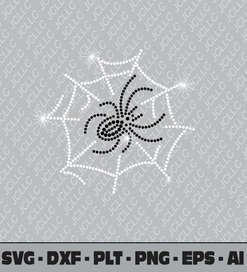 Rhinestone Template - Spider with Web