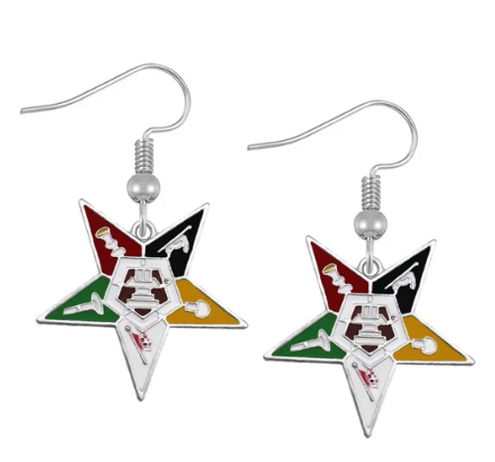 OES Silver Tone Earrings - Order of the Eastern Star Earrings
