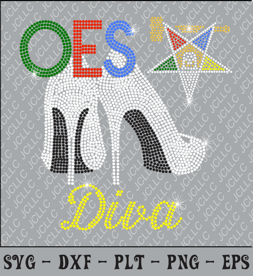 Rhinestone Template - OES Diva (Past Matron Pentagon Up
