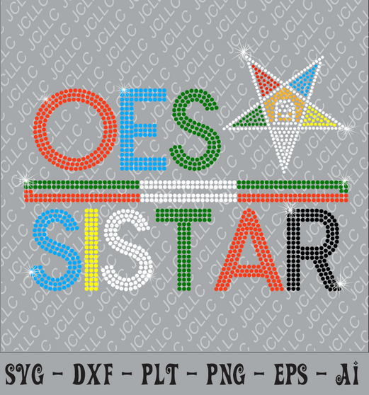 Rhinestone Template - OES Sistar - Pentagon Up