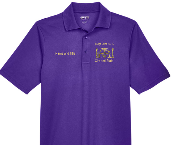 Embroidery - Masonic Design 1 Core365 Polo