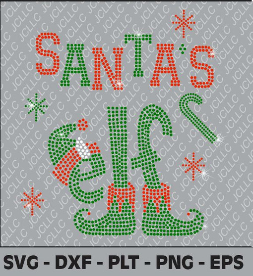 Rhinestone SVG - Santa's Elf