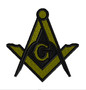 Embroidery Patch - MASONIC LOGO PATCH embroidered iron-on FREEMASON SQUARE COMPASS MASON EMBLEM