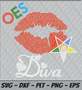 Rhinestone SVG OES Kiss Diva Design (Pentagon Up)