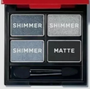fmg GLIMMER Eyeshadow Quad-3 Shimmer Shades 1 Matte Shade - Vixen