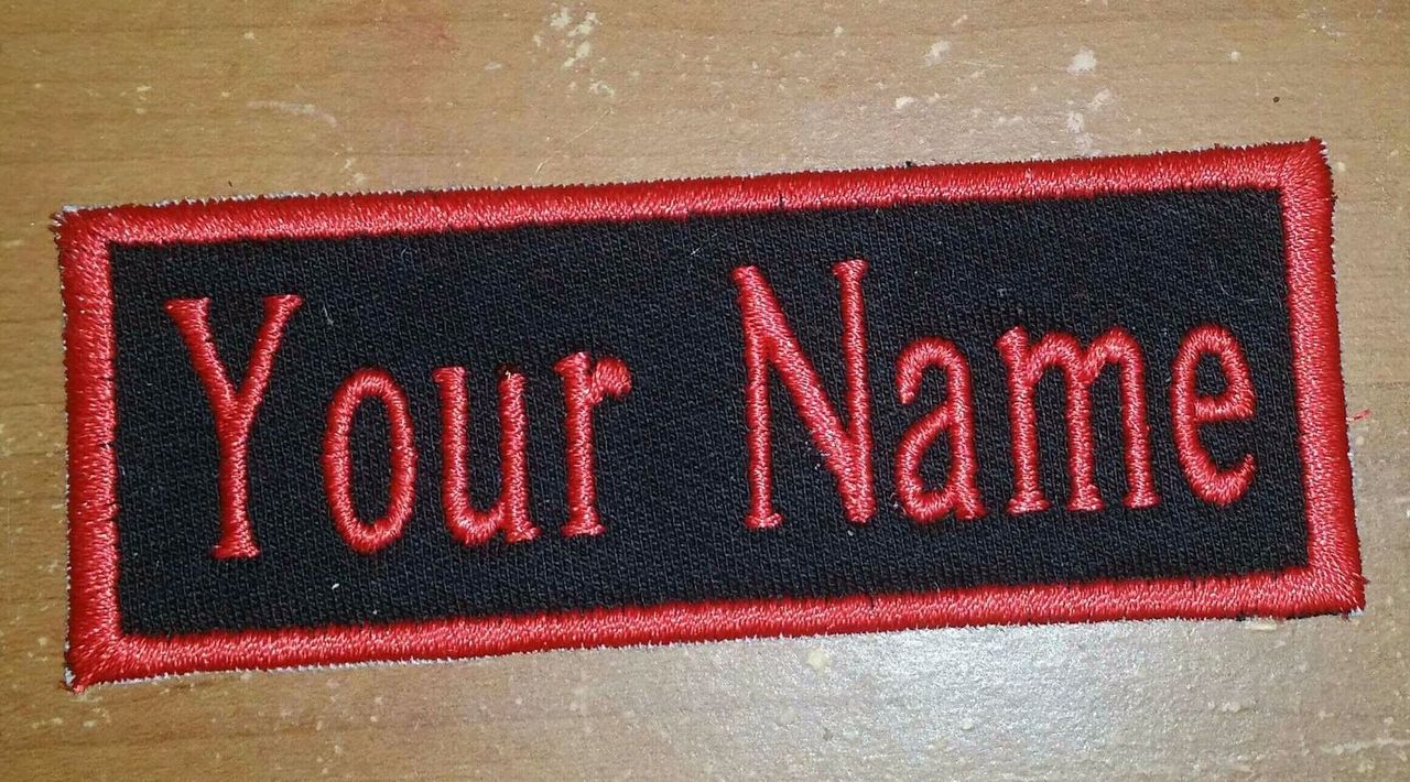 CUSTOM EMBROIDERED SEWING NAME PATCH #8 PATCH CM 7X2