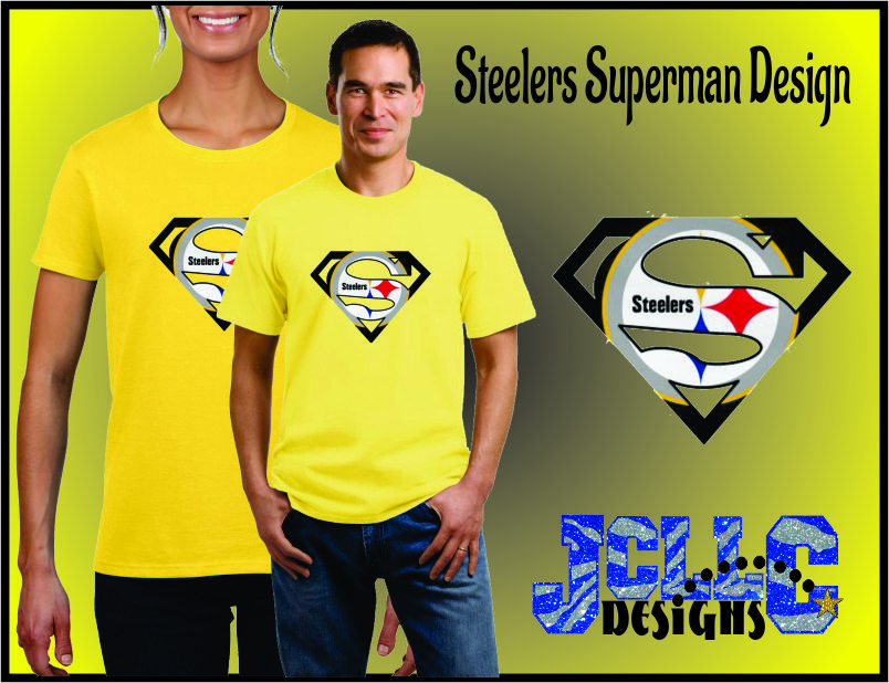 Steelers Superman Design Rhinestone