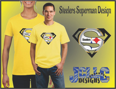 Steelers Superman Design Rhinestone