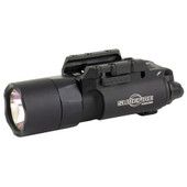 Surefire X300 Turbo, Weaponlight, White LED, 650 Lumens, Fits Picatinny and Universal, 66,000 Candela, Lever Latch Attachment, For Pistols, Matte Finish, Black, 2x CR123 Batteries Included X300T-A