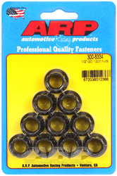 ARP Racing NUTS 1/2-20 12PT PK/10 12 Point; 1/2 Inch - 20 Thread Size; 9/16 Inch Socket Size; 180000 PSI Tensile Strength; Black Oxide; Chrome Moly; 10 Piece Pack