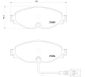 HELLA 355020191 DISC BRAKE PAD Low-Metallic; Set Of 2; With Pad Wear Sensor/ Brake Caliper Screws