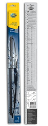 HELLA 858083191 WIPER BLADE 19 ' STANDARD SINGLE 19 Inch; Conventional Style; Steel Frame; Natural Rubber Blade; Black; Standard; Single; With Pre Attached Universal Adapter; For J-Hook Applications