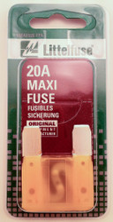 LITTELFUSE MAX20BP MAXIFUSE 5 CDS/PACK  20A Yellow Blade; 20 Amp; Slow Blow; Pack Of 5; Carded