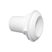 T-H MARINE TH-1502XS-DP 1 1/2' EXTRA SHORT STRAIGHT BARBED Used as Overflow Drain For Baitwell; Thru Hull Mount; Straight Extra Short; 1-1/2 Inch Hose Size; Plastic; White; Single