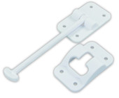 JR PRODUCTS 10444 6' T-STY DOOR HLDR  PW Direct Replacement; T-Style; 6 Inch Length; Polar White; Plastic; With Mounting Screws; Packaged