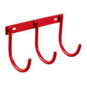 WEATHERGUARD 9893-7-01 RED ZN 3 HOOK ACC RACK Bolt On; 5-1/4 Inch Length x 4-1/2 Inch Depth; Red; Steel; Set of 3 With 9 Inch Mounting Bar