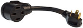 VALTERRA LLC A10-3050FBK 30AM-50AF 12' ADAPTER  BLACK  BULK 30 Amp Male to 50 Amp Female; Black; 12 Inch Length; Non Locking; Not Waterproof; Without Lighted Ends; Without Handle