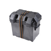 ARCON 13228 BATTERY BOX GRP GC-2 BLACK Fits 6 Volt Golf Cart Battery; Strap Style Box; Black; Polypropylene; Vented; With Box/ Lid/ Strap/ Mounting Brackets/ Stainless Screws