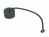 VALTERRA LLC T1020-1D HOSE CAP 3/4' BLACK For Use With Sewer Caps With 3/4 Inch Gray Water Drain; Garden Hose Cap; With Strap; Black; Single; Without Retail Package