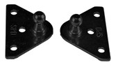 JR PRODUCTS BR-1020 GAS SPRING MOUNT BRACKET Used For Mounting Gas Lift Supports; Flat Shaped; 10 Millimeter Ball Stud; 3 Holes; Powder Coated; Black; Set Of 2