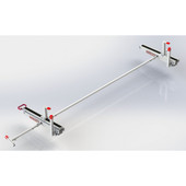 WEATHERGUARD 2295-3-01 FULL-SIZE VAN EXT DROP-DOWN DUAL For Use With EZ Glide 2 Drop Down Ladder Rack To Load Ladders on The Driver Side Of Vehicle; Fixed; Long Ladder; Powder Coated; White; Aluminum