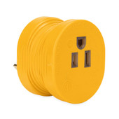 CAMCO 55233 30M/15F POWER GRIP ADAPT For Connecting RV Power Inlet To Standard Power Source; 30 Amp Male To 15 Amp Female; 30 Amp; Non Locking; Not Waterproof; Without Plug Head Handle