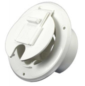 JR PRODUCTS S-23-10-A HATCH - ROUND 30A WHT 2-27/32 Inch Cutout Dimension; 4-1/2 Inch x 2-3/8 Inch Collar Depth; Round; Accepts 30 Amp Cord; Polar White