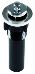 JR PRODUCTS 95255 STRNR W/POP-UP STOPPER 1-1/4 Inch Diameter Opening x 5 Inch Length; Fits Any Sink Opening 1-3/8 Inch To 1-3/4 Inch; Chrome Plated; With Pop-Up Stopper/ Foam Gasket/ Locknut