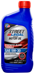 VP FUEL VP3753043 STREET LEGAL SYNTHETIC-BLEND FORMUL SAE 5W-30; Synthetic; 1 Quart Bottle; Single