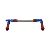 SPEEDFX 575106 -6AN RB DUAL INLET HOLLEY  ULTRA HP Used With Holley Ultra HP Dual Inlet Carburetor; -6AN x 3/8 Inch NPT Port; Anodized; Red/ Blue; Stainless Steel Braided Hose